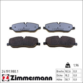 Bremsbelagsatz, Scheibenbremse 24191.980.1 Bremsbelagsatz, Scheibenbremse 24191.980.1