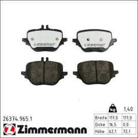 Bremsbelagsatz, Scheibenbremse 26374.965.1
