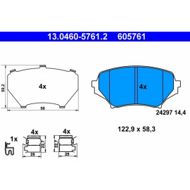 Bremsbelagsatz, Scheibenbremse 13.0460-5761.2 Bremsbelagsatz, Scheibenbremse 13.0460-5761.2