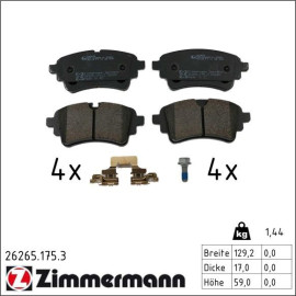 Bremsbelagsatz, Scheibenbremse 26265.175.3 Bremsbelagsatz, Scheibenbremse 26265.175.3