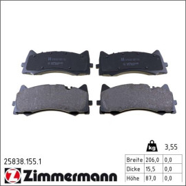 Bremsbelagsatz, Scheibenbremse 25838.155.1 Bremsbelagsatz, Scheibenbremse 25838.155.1