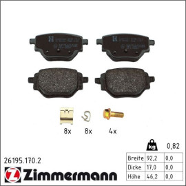 Bremsbelagsatz, Scheibenbremse 26195.170.2 Bremsbelagsatz, Scheibenbremse 26195.170.2
