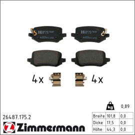 Bremsbelagsatz, Scheibenbremse 26487.175.2 Bremsbelagsatz, Scheibenbremse 26487.175.2