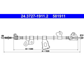 Seilzug, Feststellbremse 24.3727-1911.2 Seilzug, Feststellbremse 24.3727-1911.2