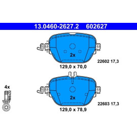 ATE 13.0460-2627.2 Bremsbelagsatz, Scheibenbremse ATE 13.0460-2627.2 Bremsbelagsatz, Scheibenbremse