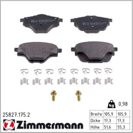 Bremsbelagsatz, Scheibenbremse 25827.175.2 Bremsbelagsatz, Scheibenbremse 25827.175.2