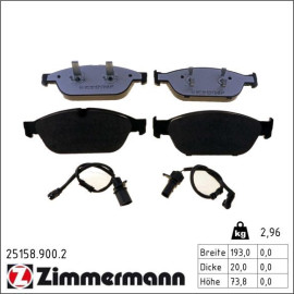 Bremsbelagsatz, Scheibenbremse 25158.900.2
