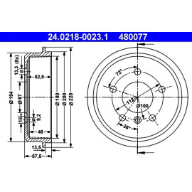 Bremstrommel 24.0218-0023.1