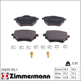 Bremsbelagsatz, Scheibenbremse 25839.175.1 Bremsbelagsatz, Scheibenbremse 25839.175.1