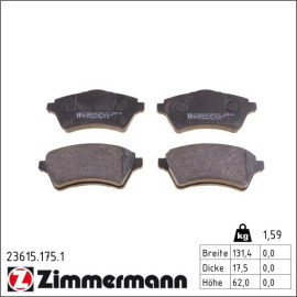 Bremsbelagsatz, Scheibenbremse 23615.175.1 Bremsbelagsatz, Scheibenbremse 23615.175.1
