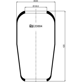 FEBI BILSTEIN 20884 Federbalg, Luftfederung FEBI BILSTEIN 20884 Federbalg, Luftfederung