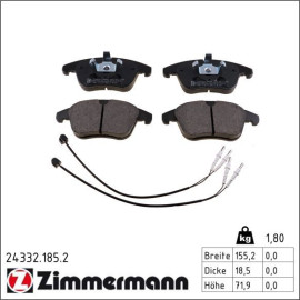 Bremsbelagsatz, Scheibenbremse 24332.185.2 Bremsbelagsatz, Scheibenbremse 24332.185.2