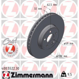 Zimmermann 400.5522.30 Bremsscheibe FORMULA S Zimmermann 400.5522.30 Bremsscheibe FORMULA S
