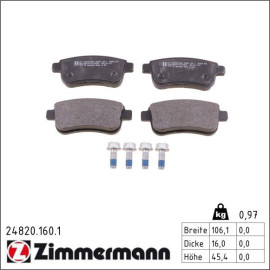 Bremsbelagsatz, Scheibenbremse 24820.160.1 Bremsbelagsatz, Scheibenbremse 24820.160.1