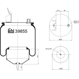 FEBI BILSTEIN 39855 Federbalg, Luftfederung FEBI BILSTEIN 39855 Federbalg, Luftfederung