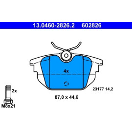 Bremsbelagsatz, Scheibenbremse 13.0460-2826.2