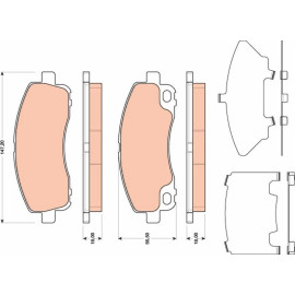 TRW GDB3487 Bremsbelagsatz, Scheibenbremse TRW GDB3487 Bremsbelagsatz, Scheibenbremse