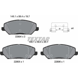 Bremsbelagsatz, Scheibenbremse 2280401 Bremsbelagsatz, Scheibenbremse 2280401