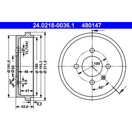 Bremstrommel 24.0218-0036.1