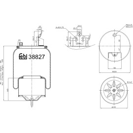 FEBI BILSTEIN 38827 Federbalg, Luftfederung FEBI BILSTEIN 38827 Federbalg, Luftfederung