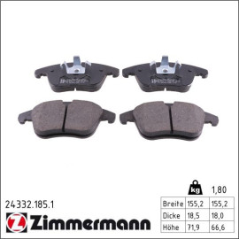 Bremsbelagsatz, Scheibenbremse 24332.185.1 Bremsbelagsatz, Scheibenbremse 24332.185.1