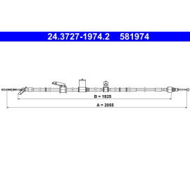 Seilzug, Feststellbremse 24.3727-1974.2 Seilzug, Feststellbremse 24.3727-1974.2