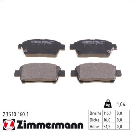 Bremsbelagsatz, Scheibenbremse 23510.160.1 Bremsbelagsatz, Scheibenbremse 23510.160.1
