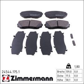 Bremsbelagsatz, Scheibenbremse 24544.175.1 Bremsbelagsatz, Scheibenbremse 24544.175.1