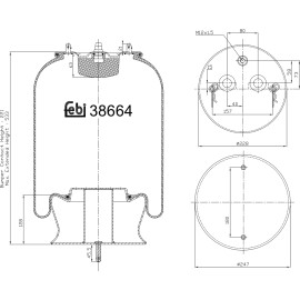 FEBI BILSTEIN 38664 Federbalg, Luftfederung FEBI BILSTEIN 38664 Federbalg, Luftfederung