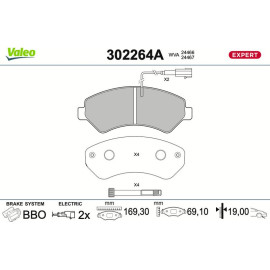 Bremsbelagsatz, Scheibenbremse 302264A Bremsbelagsatz, Scheibenbremse 302264A
