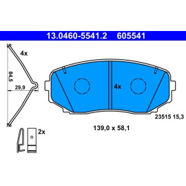 Bremsbelagsatz, Scheibenbremse 13.0460-5541.2 Bremsbelagsatz, Scheibenbremse 13.0460-5541.2