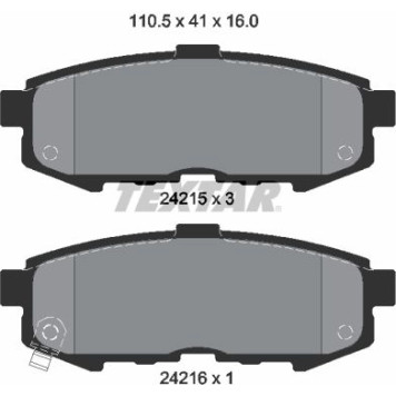 Textar 2421501 Bremsbelagsatz, Scheibenbremse