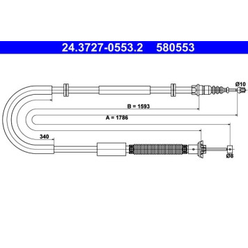 ATE 24.3727-0553.2 Seilzug, Feststellbremse ATE 24.3727-0553.2 Seilzug, Feststellbremse