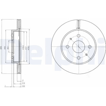 Delphi BG4128 Bremsscheibe Delphi BG4128 Bremsscheibe
