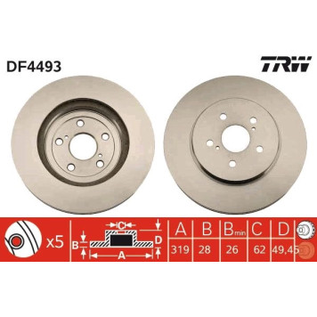 TRW DF4493 Bremsscheibe TRW DF4493 Bremsscheibe