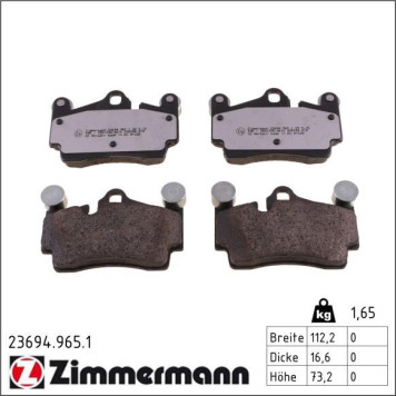 Zimmermann 23694.965.1 Bremsbelagsatz, Scheibenbremse rd:z Zimmermann 23694.965.1 Bremsbelagsatz, Scheibenbremse rd:z