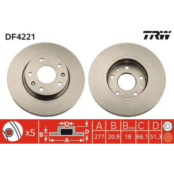 TRW DF4221 Bremsscheibe TRW DF4221 Bremsscheibe