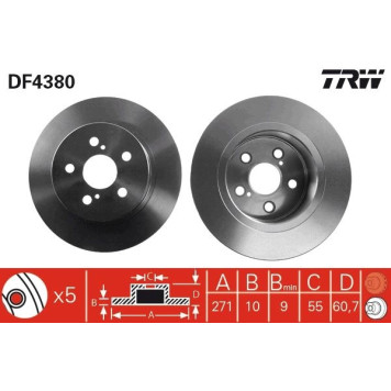 TRW DF4380 Bremsscheibe TRW DF4380 Bremsscheibe