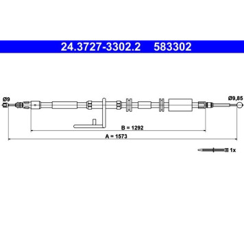 ATE 24.3727-3302.2 Seilzug, Feststellbremse ATE 24.3727-3302.2 Seilzug, Feststellbremse
