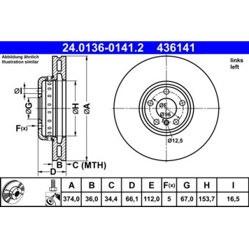 ATE 24.0136-0141.2 Bremsscheibe