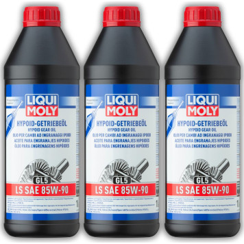 3x LIQUI MOLY Hypoid GL5 LS 1410 Achsgetriebeöl 1l, für hypoidverzahnte Getriebe, 85W-90, API GL-5 (3 Liter) 3x LIQUI MOLY Hypoid GL5 LS 1410 Achsgetriebeöl 1l, für hypoidverzahnte Getriebe, 85W-90, API GL-5 (3 Liter)