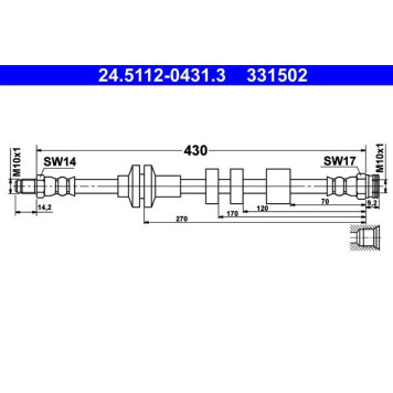 ATE 24.5112-0431.3 Bremsschlauch ATE 24.5112-0431.3 Bremsschlauch