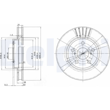 Delphi BG3187 Bremsscheibe