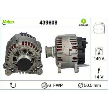 Valeo 439608 Generator ORIGINS - NEW O.E. TECHNOLOGIE Valeo 439608 Generator ORIGINS - NEW O.E. TECHNOLOGIE
