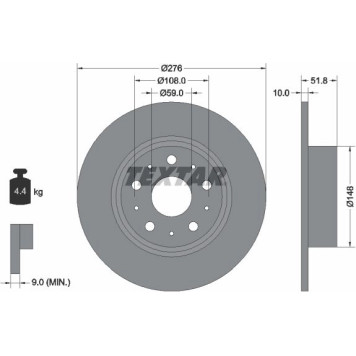 Textar 92095300 Bremsscheibe Textar 92095300 Bremsscheibe