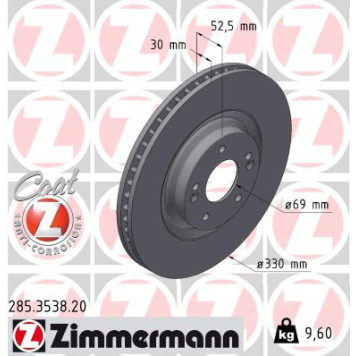 Zimmermann 285.3538.20 Bremsscheibe Coat Z Zimmermann 285.3538.20 Bremsscheibe Coat Z