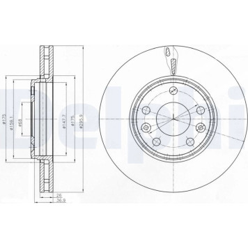Delphi BG4264 Bremsscheibe Delphi BG4264 Bremsscheibe