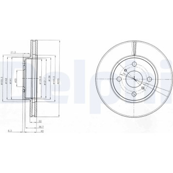 2x Delphi BG4053 Bremsscheibe 2 x