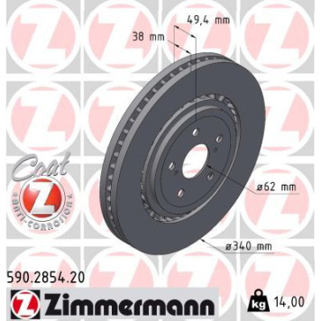 Zimmermann 590.2854.20 Bremsscheibe Coat Z Zimmermann 590.2854.20 Bremsscheibe Coat Z