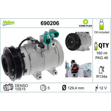 Valeo 690206 Kompressor, Klimaanlage CORE-FLEX Valeo 690206 Kompressor, Klimaanlage CORE-FLEX